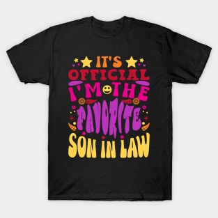 It's Official Favorite Son-In-Law Retro Text Funny T-Shirt